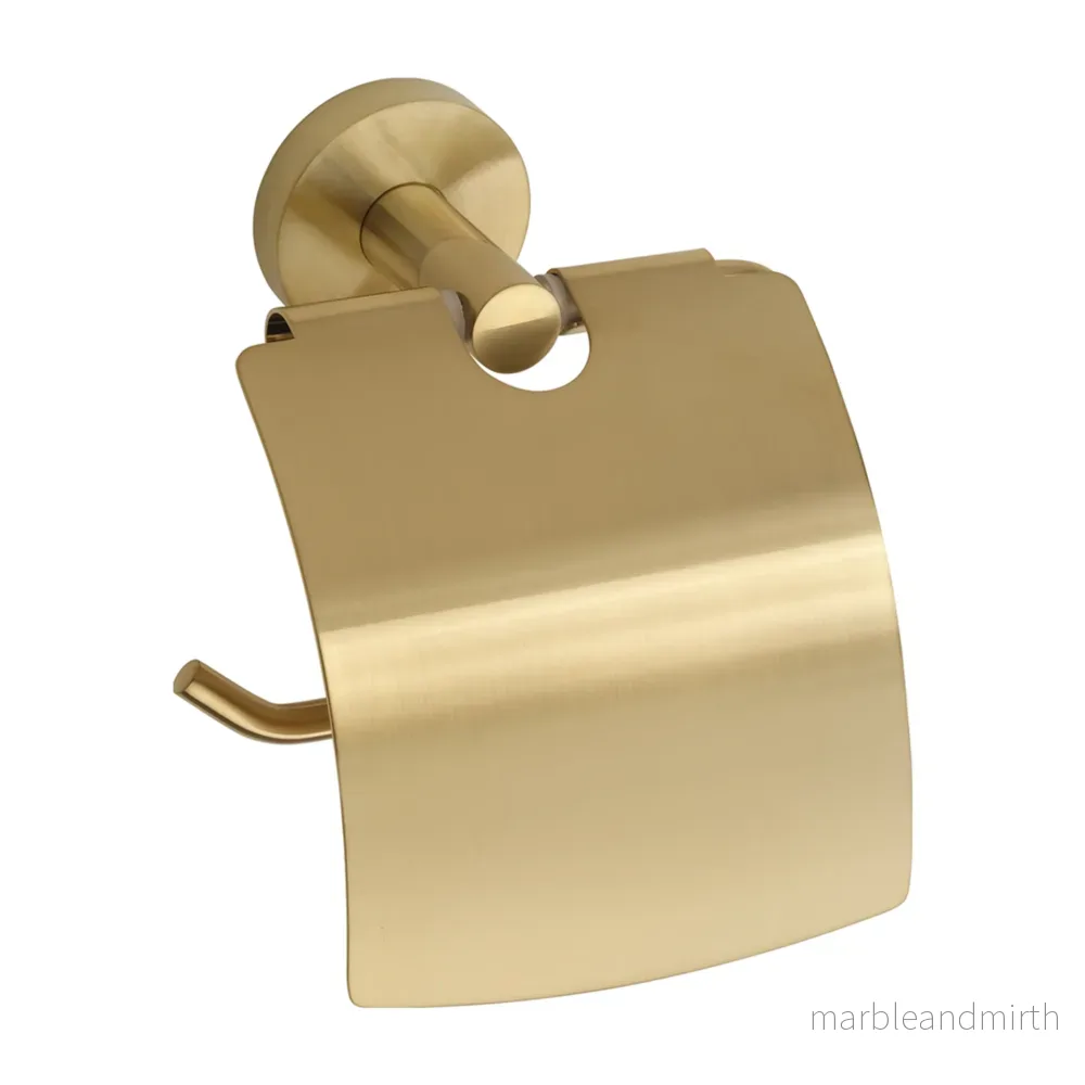 Toalettpappershållare Duschbyggarna Brass med Lock