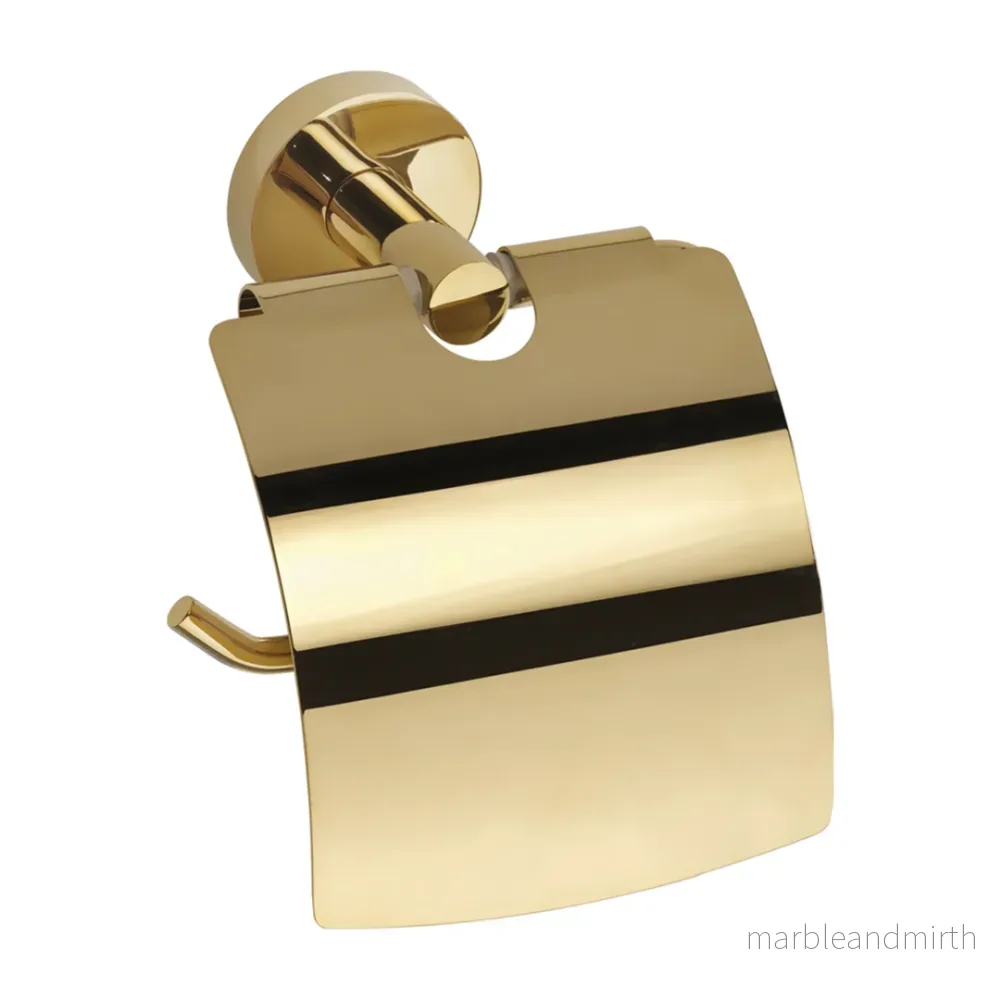 Toalettpappershållare Duschbyggarna Gold med Lock Toalettpappershållare Duschbyggarna Gold med Lock