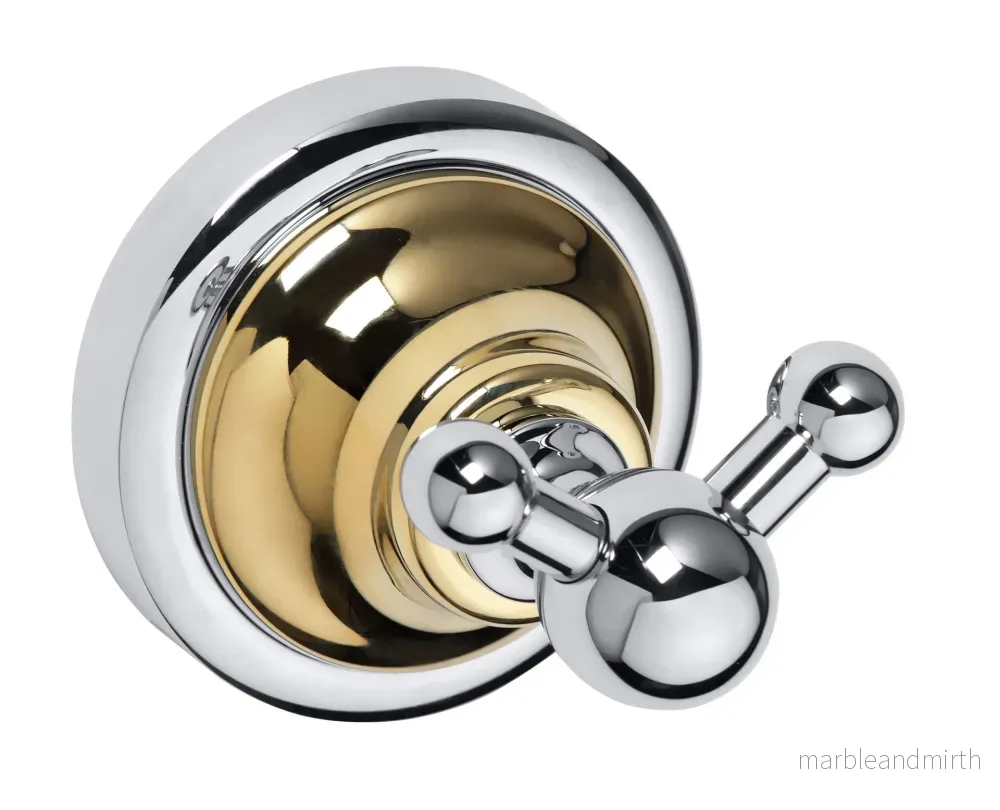 Handdukskrok Duschbyggarna CLASSIC KROM/GULD Dubbel Handdukskrok Duschbyggarna CLASSIC KROM/GULD Dubbel
