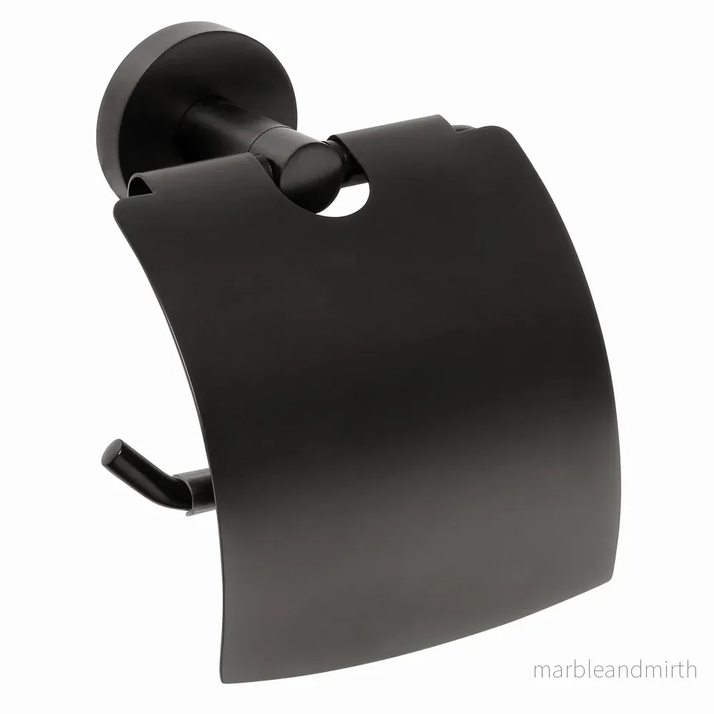 Toalettpappershållare Duschbyggarna BLACK med Lock